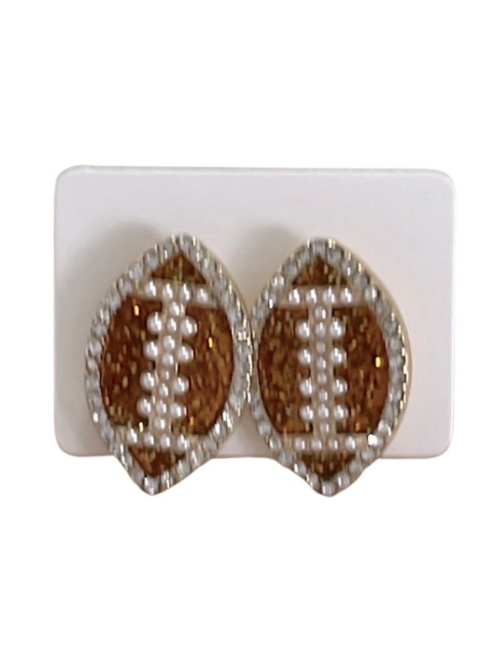 FOOTBALL RHINESTONE EARRINGS-NWT